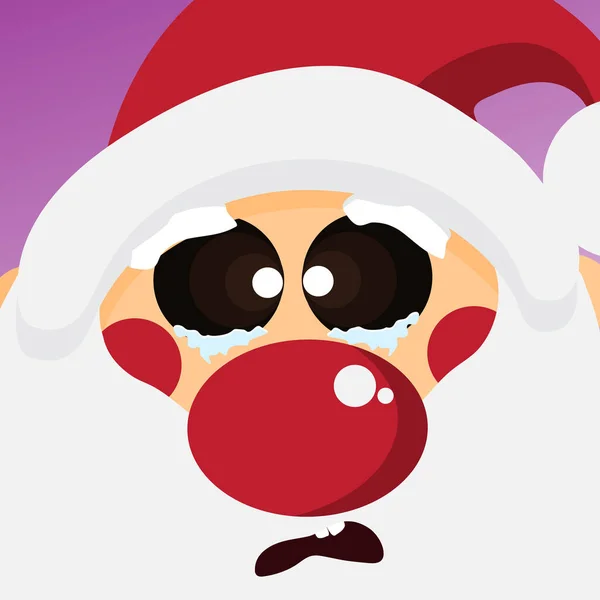 Traurig Weinender Weihnachtsmann Cartoon Charakter Und Frohe Weihnachten Konzept Design — Stockvektor