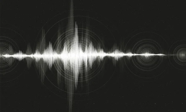 Tech Digital Sound Wave Low Hight Richterskala Mit Circle Vibration — Stockvektor