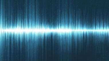 Açık Mavi Arkaplan, teknoloji ve deprem dalga diyagramı, müzik stüdyosu ve bilim için tasarım, Vector Illustration.