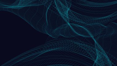 Neon Dijital Ses Dalgası Arkaplanı, Vektör İllüstrasyonu.