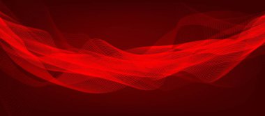 Curve Red Digital Sound Wave Arkaplan, teknoloji ve deprem dalga diyagramı, müzik stüdyosu ve bilim için tasarım, Vector Illustration.