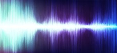 Ultra Violet Arkaplanda Modern Dijital Ses Dalgası, teknoloji ve deprem dalgası konsepti, müzik endüstrisi için tasarım, Vector, Illustration.