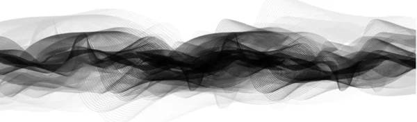 パノラマ黒と白の音波の背景 地震波図の概念 教育と科学のための設計 ベクトルイラスト — ストックベクタ