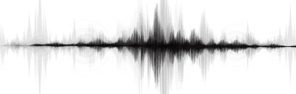 地震波白い紙の背景に円の振動と低 高リッチスケール デジタル音波図の概念 教育と科学のための設計 ベクトルイラスト — ストックベクタ