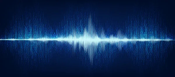 Modern Digital Sound Wave Dark Blue Background Technology Earthquake Wave — Stock Vector