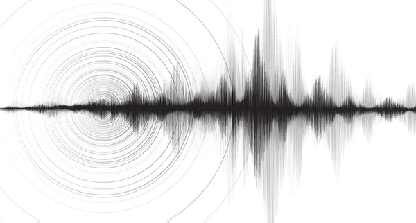 Classic Earthquake Wave Low Hight Richter Scale Circle Vibration White — Archivo Imágenes Vectoriales