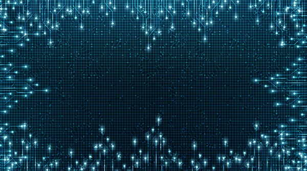 Light Electronic Circuit Microchip Technology Bakgrund Högteknologisk Digital Och Framtida — Stock vektor