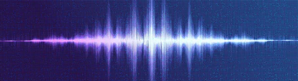 Panoráma Digitális Hanghullám Alacsony Magasabb Skála Technológiai Háttér Technológia Földrengéshullám — Stock Vector