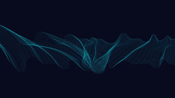 Neon Digital Sound Wave Dark Blue Concepto Diagrama Fondo Tecnología — Archivo Imágenes Vectoriales