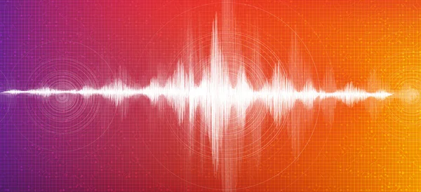 Renkli Arka plan, teknoloji ve deprem dalgası diyagramı, müzik stüdyosu ve bilim için tasarım, Vector Illustration.