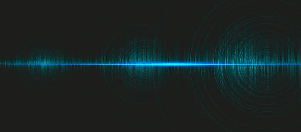 Hi-Tech Dijital Ses Dalgası Düşük ve Hight zengin ölçekli. Açık Mavi Arkaplan 'da Çember Titreşimi, teknoloji ve deprem dalgası diyagramı, müzik stüdyosu ve bilim için tasarım, Vector Illustration.
