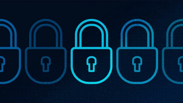 Digital Technology Lock Seguridad Protección Conexión Concepto Fondo Design Vector — Vector de stock
