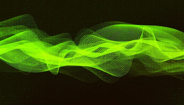 Світло Зелений Звуковий Хвильовий Фон Технології Концепція Діаграми Хвиль Землетрусу Стоковий вектор
