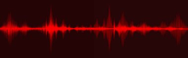 Blood Red Digital Ses Dalgası Kara Arkaplan, teknoloji ve deprem dalga diyagramı ve