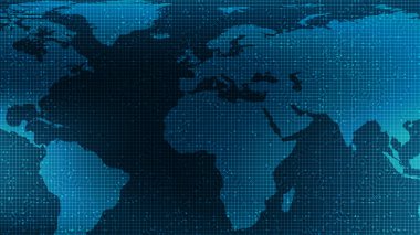 Dijital Küresel Ağ Sistemi Teknolojisi Arkaplan, Bağlantı ve İletişim Kavramı Tasarımı, Vektör illüstrasyonu.