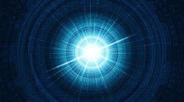 Devre Ağı Teknolojisi Arkaplanı, Geleceği ve Yapay Zeka Tasarımı Üzerine Modern Işık Göz Dijital Fütüristiği, Vektör illüstrasyonu.