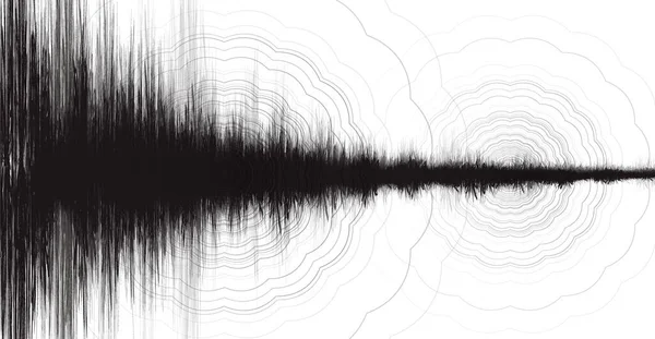 Super Earthquake Wave Low Hight Richter Schaal Met Circle Vibration — Stockvector