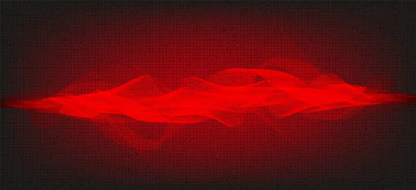 Darl Red Digital Sound Wave Contexte Technologie Concept Sang Rouge — Image vectorielle