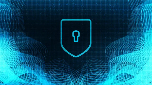Escudos Tecnología Binaria Seguridad Protección Conexión Concepto Fondo Design Vector — Vector de stock