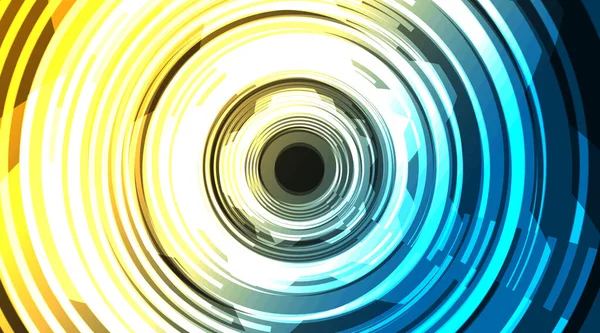 Κύκλος Υψηλής Τεχνολογίας Μικροτσίπ Κυκλώματος Τεχνολογία Ταχύτητας Μπλε Και Κίτρινο — Διανυσματικό Αρχείο