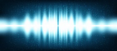 Light Digital Sound Wave Low ve Hight zengini Arkaplan, teknoloji ve deprem dalga diyagramı, müzik stüdyosu ve bilim için tasarım, Vector Illustration.
