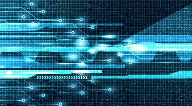 Dijital Devre Teknolojisi Arkaplanı, Yüksek Teknolojik Dijital ve Güvenlik Konsepti Tasarımı, Metin için Boş Alan, Vektör illüstrasyonu.