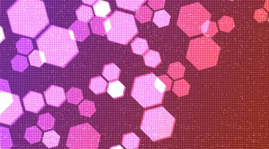 Pembe Çokgen Teknoloji arka planı Yüksek Teknolojik Dijital ve Güvenlik Konsepti Tasarımı, Metin için Boş Alan, Vektör illüstrasyonuName.