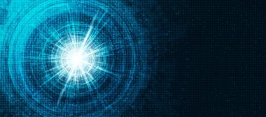 Devre Ağı Teknolojisi Arkaplanı, Geleceği ve Yapay Zeka Tasarımı, Vektör İllüstrasyonunda Siber Işık Gözü Dijital Geleceği.