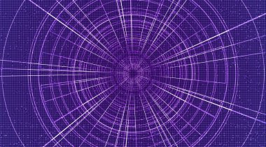 Violet Göz Teknolojisi Geleceğin Arkaplanı, Yüksek Teknolojik Dijital ve Güvenlik Konsepti Tasarımı, Yazı için Boş Alan, Vektör İllüstrasyonu.