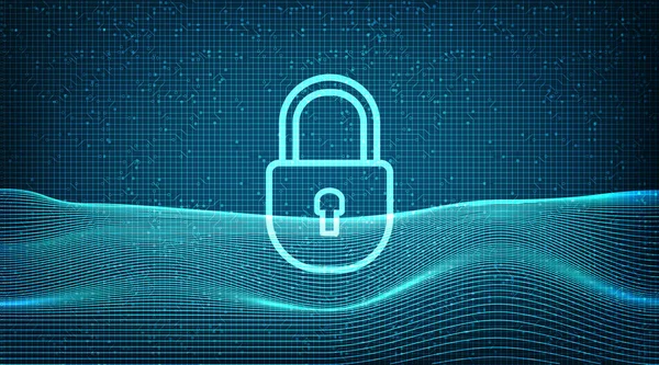 Digital Technology Lock Seguridad Protección Conexión Concepto Fondo Design Vector — Vector de stock