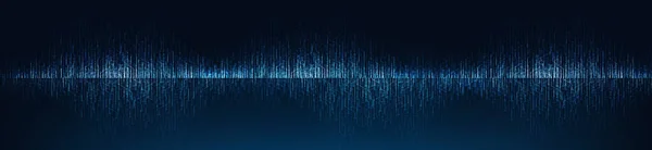 Panorama Digital Sound Wave Low Hight Richter Schaal Achtergrond Technologie — Stockvector
