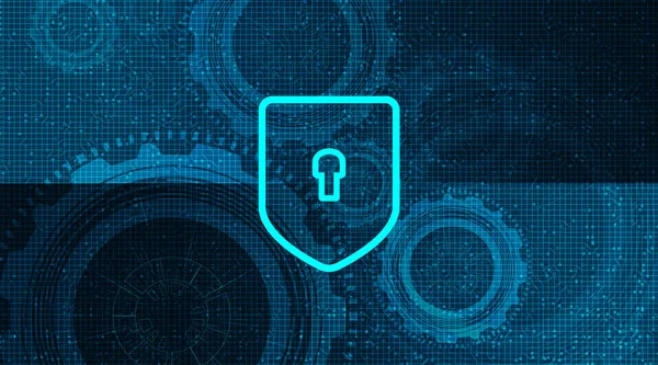 Escudos Tecnología Digital Seguridad Protección Conexión Concepto Fondo Design Vector — Vector de stock