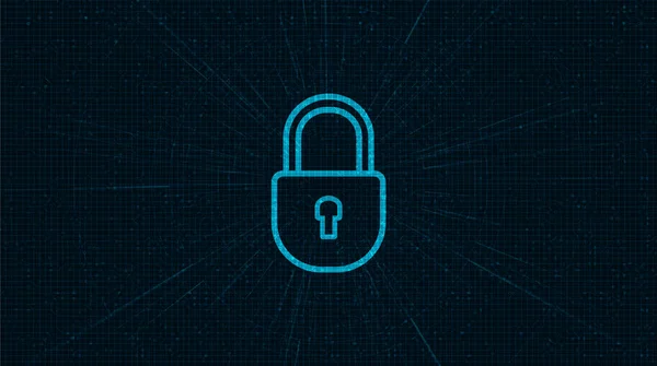 Τεχνολογία Lock Ασφάλεια Προστασία Και Ασφαλή Έννοια Σκούρο Μπλε Φόντο — Διανυσματικό Αρχείο