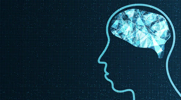 Tecnologia Humana Cérebro Circuito Microchip Contexto Ciência Inteligência Concepção Espaço —  Vetores de Stock