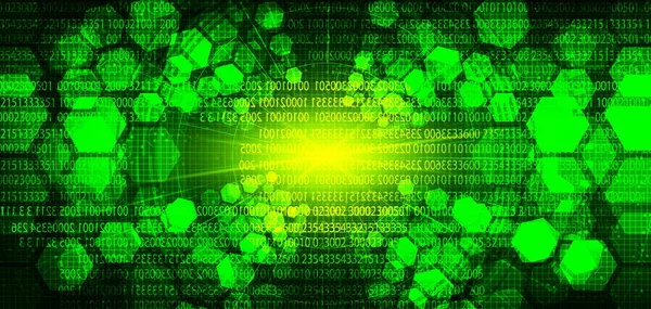 关于绿色技术背景 智能和黑客概念 媒介说明的病毒和恶意软件 图库插图