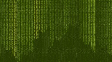 Yeşil teknoloji üzerine dijital mikroçip devre sistemi Arka plan, virüs ve hacker kavramı tasarımı, vektör illüstrasyonu.