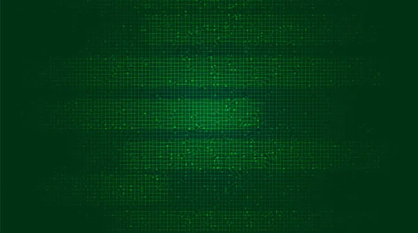 Grüner Mikrochip Auf Technologiehintergrund Hallo Technische Und Sicherheitstechnische Konzeption Freiraum — Stockvektor