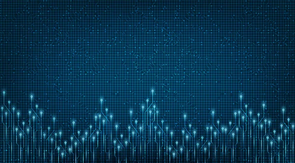 Technologie Des Micropuces Circuits Lumineux Sur Fond Futur Conception Concepts — Image vectorielle