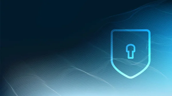 Escudo Tecnología Digital Seguridad Protección Big Data Concepto Fondo Design — Vector de stock
