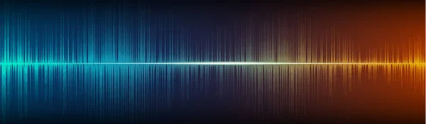 Light Blue Orange Digital Sound Wave Background Technology Earthquake Wave — Stock Vector