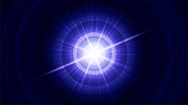 Geleceğin Mor Arkaplanı, Bilim Kurgu ve Teknoloji Tasarım, Vektör İllüstrasyonu.