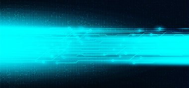 Gelecekteki Arkaplan, Dijital ve Bağlantı Konsepti Tasarımı, Vektör illüstrasyonunda Ağ Teknolojisi ile Geleceği Hızlandıran Işık Devresi.