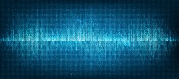 Light Digital Sound Wave Circuit Microchip Technology Background Music Earthquake — Stock Vector