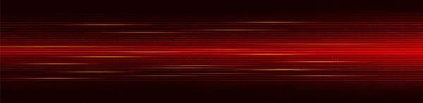 Panorama Red Cyber Digital Stars Light Speed Line Technology Background — стоковий вектор