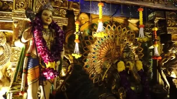 Ganesh szobor az egyik frissítő standnál Thaipusam idején. — Stock videók