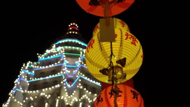 Lanterna Tiro Gimbal Templo Kek Lok — Vídeo de Stock
