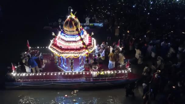 Plovoucí vůz festival, oslava poděkovat bohyni — Stock video