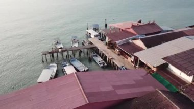 Hava manzaralı. Jetty turizmi tecrit sırasında kimseyi göremez..