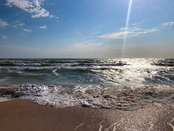 Beautiful Seaside Seascape Waves Sun Sea Coast Stock Image — Stock Photo, Image