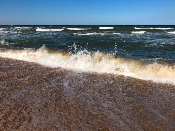 Beautiful Sea Waves Seascape Summer Breeze Sea Background — Stock Photo, Image